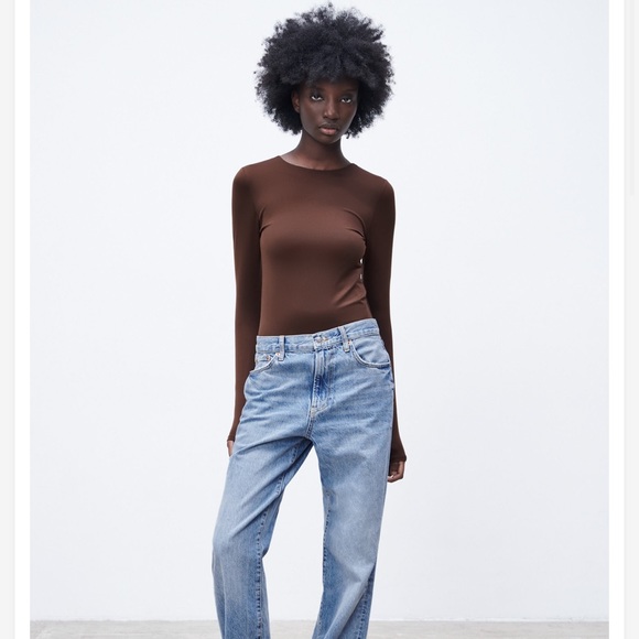 Zara Tops - Zara Brown Bodysuit Medium